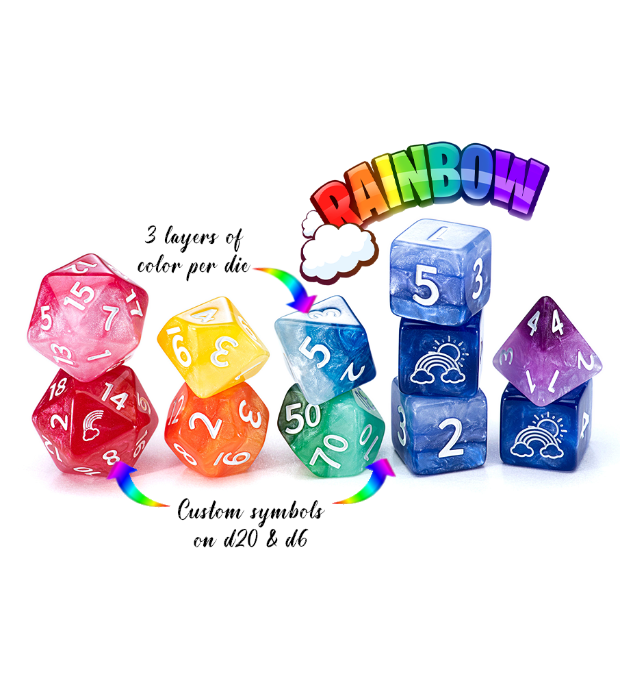 Sui Generis Dice - Rainbow